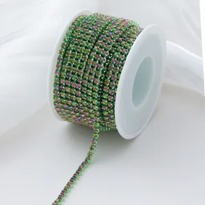 Gradient AB glass dense rhinestone claw chain for DIY phone case clothing accessories roll