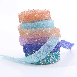 Colorful resin rhinestone ribbon self adhesive crystal drill sticker DIY clothing craft decor