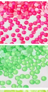Strass plano de resina fluorescente para ropa DIY, brillantes diamantes artesanales multicolores.