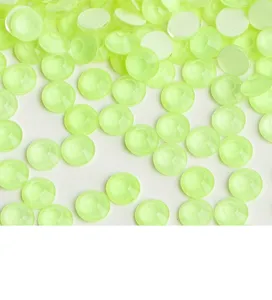 Strass planos verde fluorescente, perfectos para manualidades DIY y decoración de ropa.