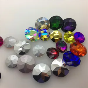 Colorful glass rhinestones pointed back round diamond DIY hair accessories gems pack