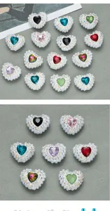 DIY Herz Strass Perlen Knöpfe Kristall Charms Handwerk Zubehör Kleidung Dekorationen