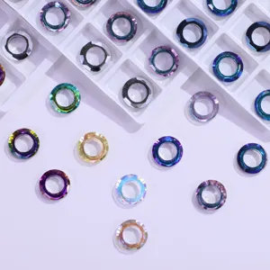 Iridescent glass crystal nail art rhinestones angel ring DIY jewelry making accessories