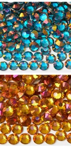 Flatback crystal rhinestones, shimmering glass diamond gems for DIY crafts nail art deco.