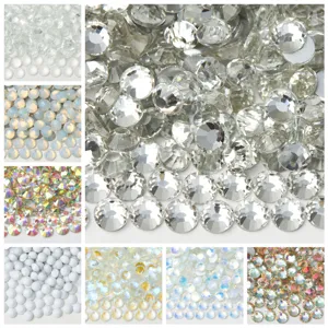 Glass Flatback Rhinestones Round Crystal Rhinestone Gems For Nail Art Phone Case DIY Craft Clothes Decoration