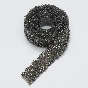 Resin rhinestone ribbon self-adhesive crystal diamond trim for handmade shoes bags garments.