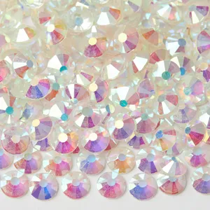 White glass flatback rhinestones for nail art DIY phone case decoration crafts supply