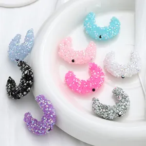 Colorful rhinestone crescent charms for DIY bag chains and jewelry handmade accessories
