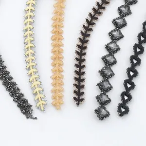 Bande décorative thermocollante en strass pour accessoires de vêtements et de sacs de bricolage