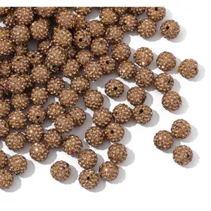 10mm Strass Ton Perlen Shamballa Abstandshalter fuer DIY Armband Halskette Schmuckherstellung