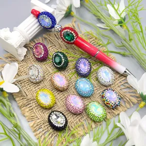 Cuentas ovaladas de diamantes de imitación DIY y bolígrafo decorativo para bolsos y joyas.