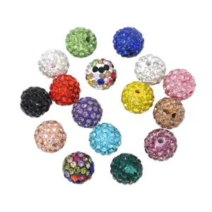 10mm doppelter loch ton strass shamballa perlen für diy armbänder halsketten schmuckherstellung