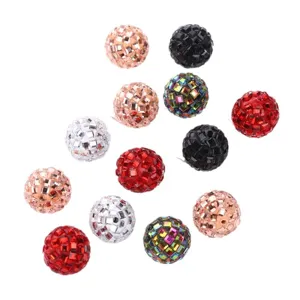 Abalorios de cuentas disco de diamantes de imitación para joyería DIY y llaveros.