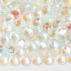Strass in Vetro Piatto Aurora Colorati Gemme Lucide Per Decorazione Unghie Fai da Te