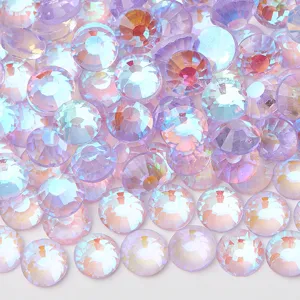 Strass in vetro piatto iridescenti AB gemme di cristallo scintillanti decoro per nail art