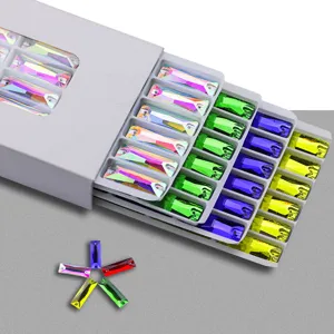 Glass sew-on rhinestones double hole long strip crystal AB fancy stones for DIY crafts.