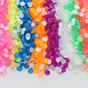 Colorful flatback round resin rhinestones for nail art DIY crafts phone case supplies