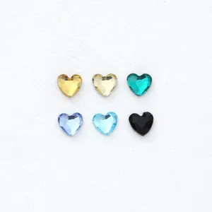 Colorful heart crystal rhinestones flatback glass gems for nail art apparel crafts