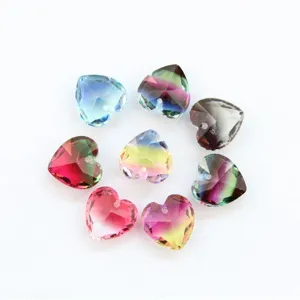 15mm Verloopkleur Hart Glas Strass Sieraden Maken DIY Hanger Accessoire Glans