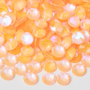 Luminous AB flatback rhinestones for nail art, crystal glass DIY phone case accessories.