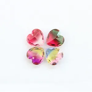 15mm Hartvormige Kristal Glas Strass Hanger DIY Kleurrijke Verloop Sieraden Oorbellen Charm