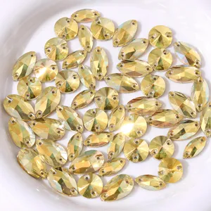 Kristalglas om te naaien strass steentjes gemengde vormen metallisch goud DIY kleding hoofdfoto