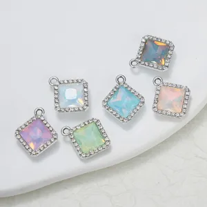 Vierkante strass kristalen hanger charms kleurrijke DIY sieraden maken accessoires