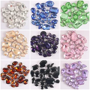Diamantes de Imitación de Garra Mixtos de Vidrio de Cristal DIY Accesorios de Ropa Vestido de Novia Costura Adornos de Strass