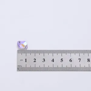 K9 glass crystal rhinestone with double holes for DIY clothing apparel shoe bag decoration.