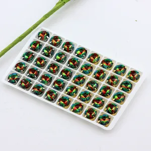 12mm Silber Kralle runde Satellit Strasssteine bunte Kristallsteine DIY Schmuck Zubehör