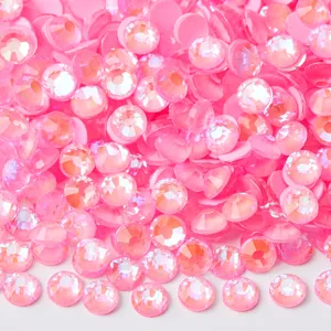 Pink flatback glass rhinestones for DIY nail art and phone case decoration SS30 size