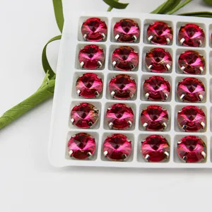 12mm Silber Kralle Kristall Strass Detail, rosa Edelstein Komponenten für DIY Schmuck Basteln.