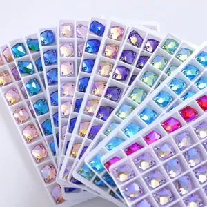 K9 glass flatback sew-on rhinestones colorful AB crystals for DIY dresses shoes accessories