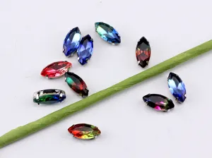 7x15mm Strass Marquise Griffe Cristaux Dégradé DIY Bijoux Chaussures Accessoire