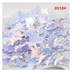 13mm iridescent butterfly sequins for DIY nail art and handmade crafts decoration sparkle