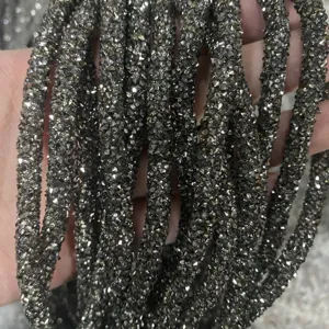 Tubo strass resina 6mm corda cava brillante accessorio DIY flessibile lucido artigianato