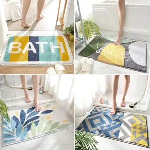 Saugfähige rutschfeste Badematte getufteter Fußteppich im modernen Ins-Stil für Zuhause.