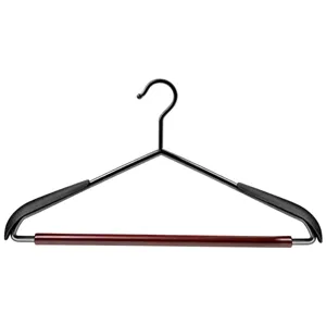 Hochwertiger rutschfester Kleiderbügel mit Holzsteg und breiten Schultern für den Kleiderschrank.