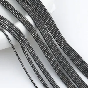 Rhinestone Band Trim DIY Garment Accessories Crystal Ribbon Hot Fix Rhinestone Rope Craft Supplies Black Fabric Base