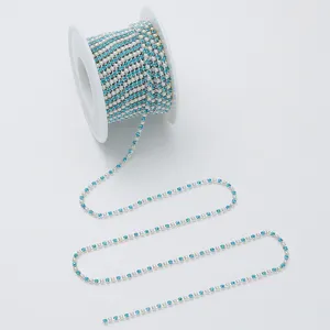 Pearl rhinestone chain roll, crystal claw chain trim for DIY craft, clothing and phone case.