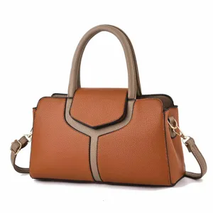 Γυναικεια Τσαντα Boston Colorblock Stylati Litchi Grain Handbag Crossbody Bag Moda