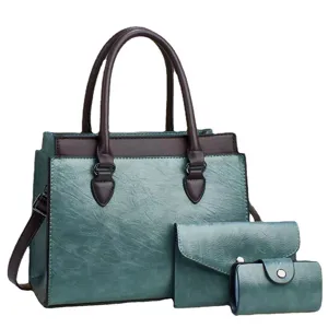 Dames handtas set schoudertas shopper tas modieuze casual tas met bijpassende portemonnee