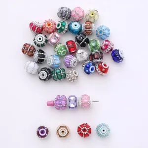 Glass Beads Colorful Crystal Glass Bead With Rhinestone And Pearl Inlay DIY Jewelry Making Christmas Tree Decoration