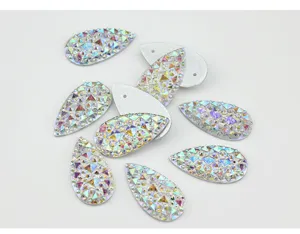 Resin teardrop rhinestones flatback crystal AB gems for DIY jewelry apparel decoration crafts details