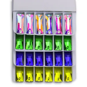 Colorful rectangular glass sew-on crystal rhinestones with dual holes for DIY crafts.