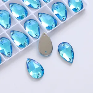 K9 teardrop glass crystal rhinestones sew-on flatback jewels for DIY crafts clothing