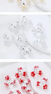 Alloy flower bead caps with rhinestones spacer DIY jewelry making accessories parts set