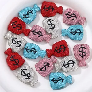 Rhinestone Money Bag DIY Charm Pendant Crystal Clay Dollar Sign Craft Charm For Jewelry Making Beading Accessories