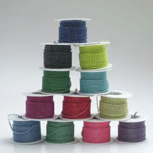 Bunte Fluoreszierende Strass Krallenkette DIY Handgemachte Schmuck Zubehör Glas Kristall Becherkette Für Handwerk Dekor