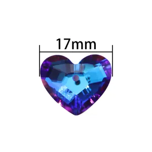 17mm grasso cuore cristallo perla di vetro ciondolo AB colore DIY collana gioielli